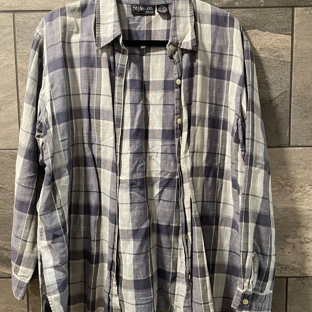 Style&Co Flannel Shirt Blue L